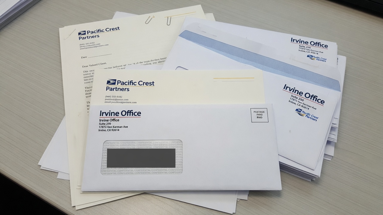 Printed number 10 envelopes with matching letterhead